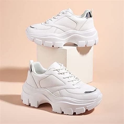 white chunky sneakers for women.